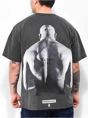 Tupac x Primitive Unisex Forever Washed Black Short Sleeve Tee Size M